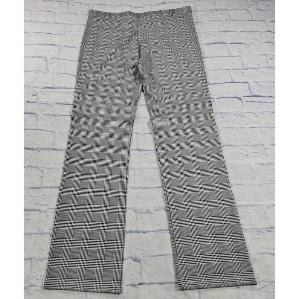 Betabrand Dress Pant Yoga Pants Womens XXL Long Black White Glen Plaid Straight - Picture 6 of 11